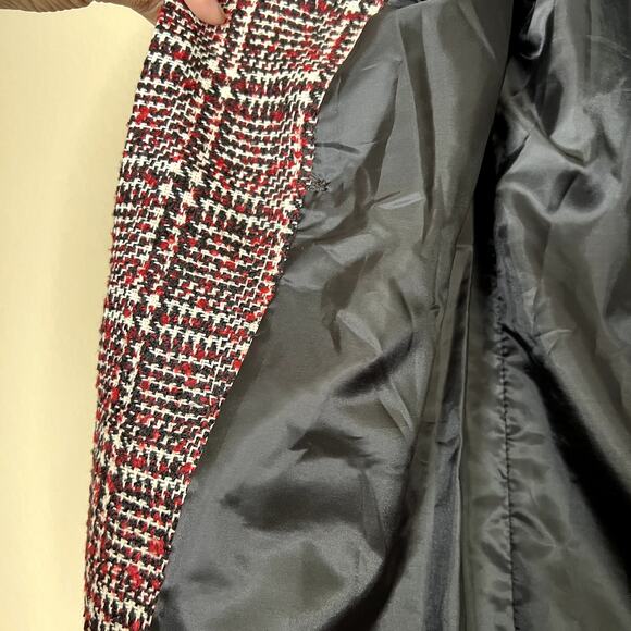 New Look Jacket Coat Blazer Women 2 Plaid lined Dark Academia Dressy Winter Fall - Picture 9 of 12